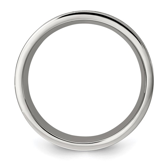 Stainless Steel & Black IP Design 8mm w/ Milgrain Edge Band