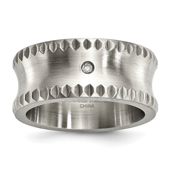 Stainless Steel 10mm Matte Finish .025 TCW w/ Lazer Edge Ring