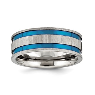 Stainless Steel & Blue IP 8mm Band