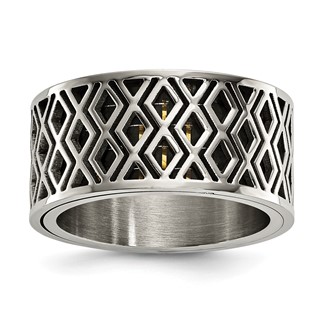 Stainless Steel Lattice & Carbon Fiber Inlay 11mm Band