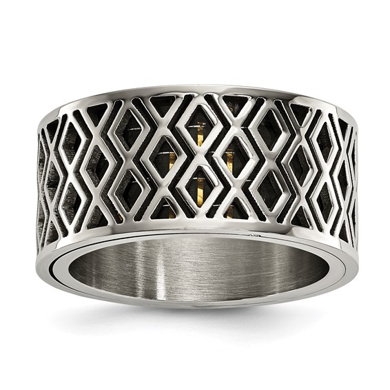 Stainless Steel Lattice & Carbon Fiber Inlay 11mm Band