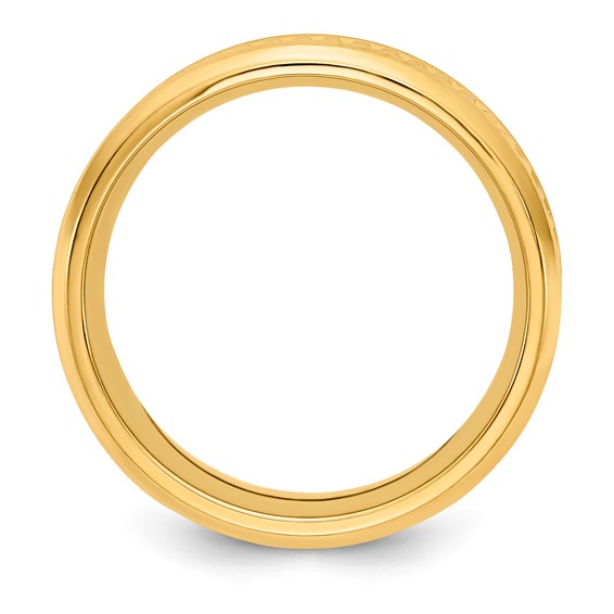 Stainless Steel 8MM With Yellow IP Pyramid Spikes Band