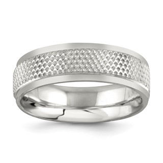 Stainless Steel 7MM Diamond Cut Band