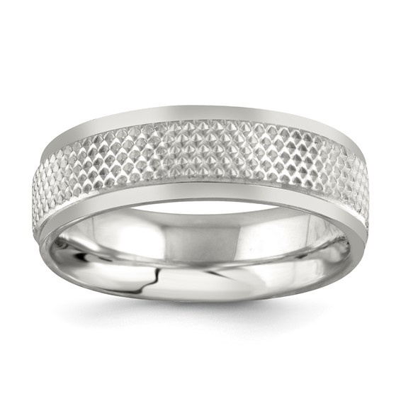 Stainless Steel 7MM Diamond Cut Band