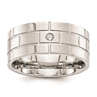 Steel 10mm .40ctw Ring