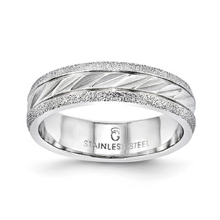 Stainless Steel 6mm D/C Edge Gents Ring