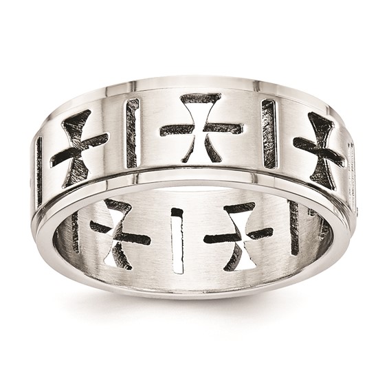 Stainless Steel .020ctw Dia Gents Ring