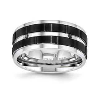 Stainless Steel .025 TCW Diamond Band