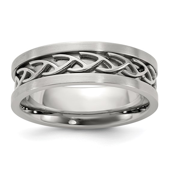 Stainless Steel 7mm Celtic Knot Band