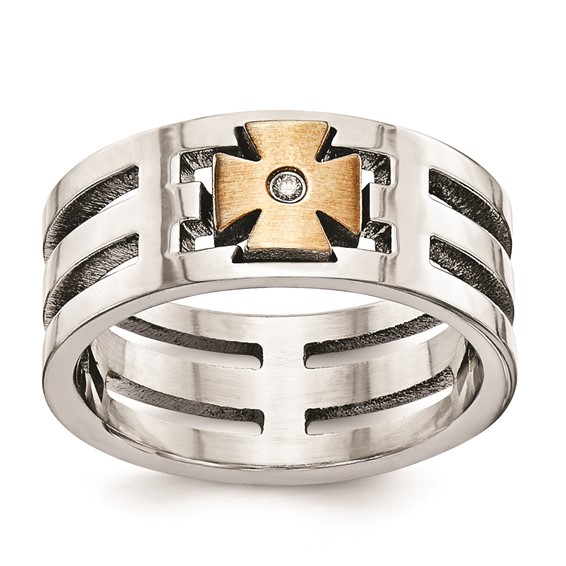 Stainless Steel Brown IP .015 TCW Dia Cross Band