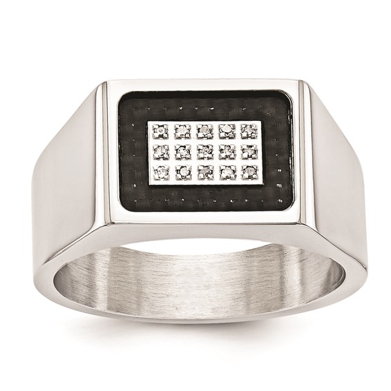 Stainless Steel CRBFBR 1/20CT Rd Dia GTS Ring