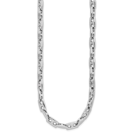 Stainless Steel Solid Link Set with 22 Inch Necklace and 8.5 Inch Bracelet
