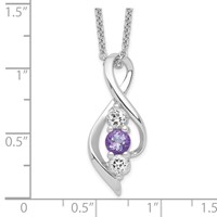 Survivor Collection 10K White Gold Clear Purple Swarovski Legacy Necklace view 2