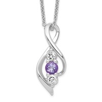 Survivor Collection 10K White Gold Clear Purple Swarovski Legacy Necklace view 1