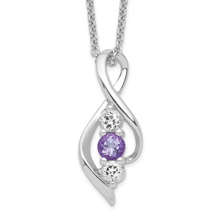 Survivor Collection 10K White Gold Clear Purple Swarovski Legacy Necklace