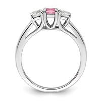 Survivor Collection Sterling Silver Rhodium-plated Clear and Pink Topaz Pamela Ring view 4