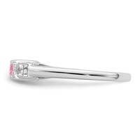 Survivor Collection Sterling Silver Rhodium-plated Clear and Pink Topaz Pamela Ring view 3