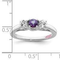 Survivor Collection Sterling Silver Rhodium-plated Clear and Purple Topaz Pamela Ring view 2