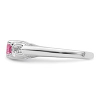 Survivor Collection Sterling Silver Rhodium-plated Clear and Pink Topaz Pamela Ring view 3