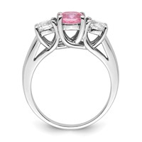 Survivor Collection Sterling Silver Rhodium-plated Clear Pink Topaz Pamela Ring view 2