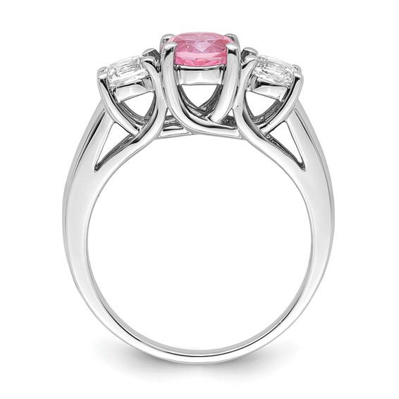 Survivor Collection 10K White Gold Clear Pink Topaz Pamela Ring
