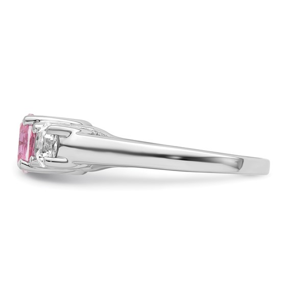Survivor Collection 10K White Gold Clear Pink Topaz Pamela Ring