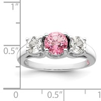 Survivor Collection Sterling Silver Rhodium-plated Clear Pink Topaz Pamela Ring view 5