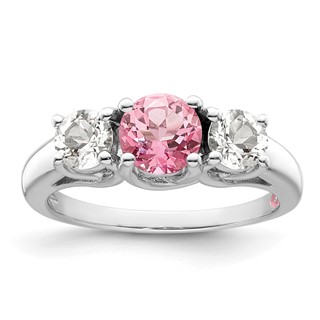 Survivor Collection 10K White Gold Clear Pink Topaz Pamela Ring