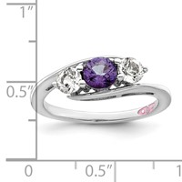 Survivor Collection Sterling Silver Rhodium-plated White and Purple Topaz Sue Ring view 2