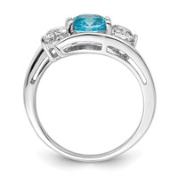 Survivor Collection Sterling Silver Rhodium-plated White and Blue Topaz Sue Ring view 2
