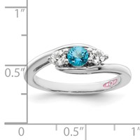 Survivor Collection Sterling Silver Rhodium-plated White and Blue Topaz Sue Ring view 2