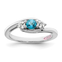 Survivor Collection Sterling Silver Rhodium-plated White and Blue Topaz Sue Ring view 1