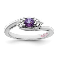 Survivor Collection Sterling Silver Rhodium-plated White and Purple Topaz Sue Ring view 1