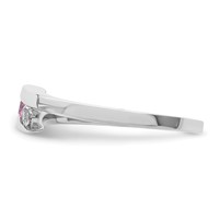 Survivor Collection 10K White Gold Rhodium-plated White and Pink Topaz Circle of Strength Ring view 3
