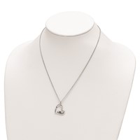 Survivor Collection 10K White Gold Rhodium-plated Clear Purple Topaz Heart of Strength Necklace view 3