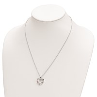 Survivor Collection 10K White Gold Rhodium-plated Clear Pink Topaz Heart of Healing Necklace view 4