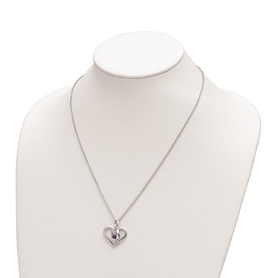 Survivor Collection 10K White Gold Rhodium-plated Clear Purple Topaz Heather Necklace