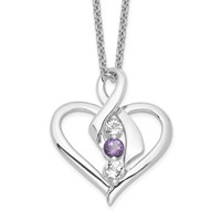 Survivor Collection 10K White Gold Rhodium-plated Clear Purple Topaz Heather Necklace view 1
