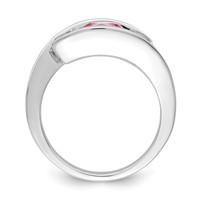 Survivor Collection Sterling Silver Rhodium-plated White and Pink Topaz Journey Ring view 3