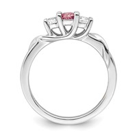 Survivor Collection 10K White Gold Rhodium-plated White and Pink Topaz Joanna Ring view 2