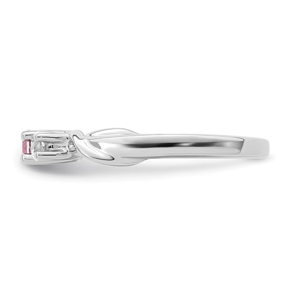 Survivor Collection Sterling Silver Rhodium-plated White and Pink Topaz Joanna Ring