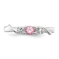 Survivor Collection 10K White Gold Rhodium-plated White and Pink Topaz Joanna Ring view 4