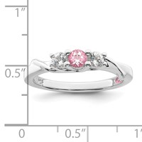 Survivor Collection 10K White Gold Rhodium-plated White and Pink Topaz Joanna Ring view 5