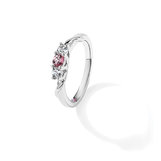 Survivor Collection Sterling Silver Rhodium-plated White and Pink Topaz Joanna Ring