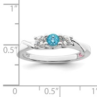 Survivor Collection Sterling Silver Rhodium-plated White and Blue Topaz Joanna Ring view 2