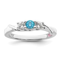 Survivor Collection Sterling Silver Rhodium-plated White and Blue Topaz Joanna Ring view 1