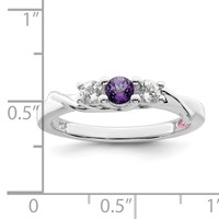 Survivor Collection Sterling Silver Rhodium-plated White and Purple Topaz Joanna Ring view 2