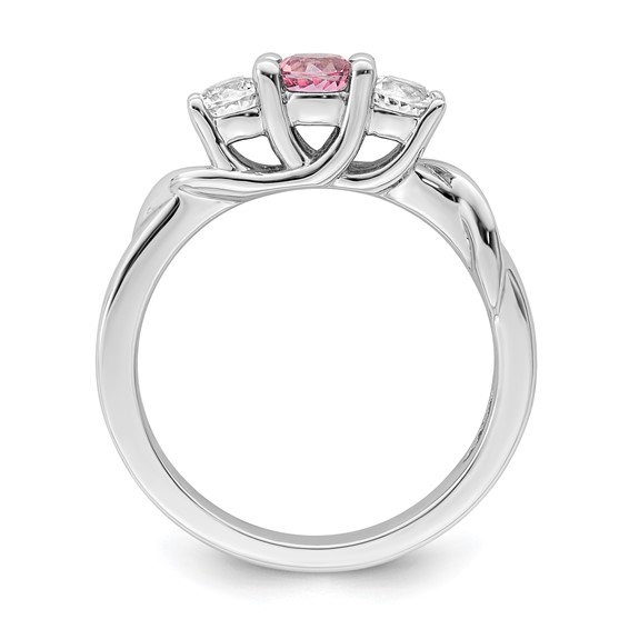 Survivor Collection 10K White Gold Rhodium-plated White and Pink Swarovski Topaz Joanna Ring