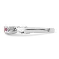 Survivor Collection Sterling Silver Rhodium-plated White and Pink Topaz Joanna Ring view 3