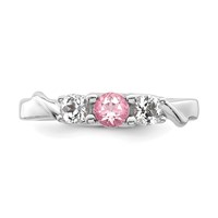 Survivor Collection Sterling Silver Rhodium-plated White and Pink Topaz Joanna Ring view 2